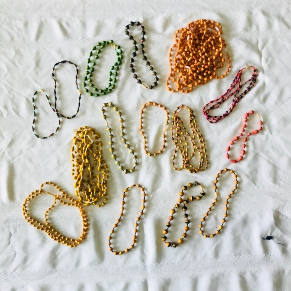 African paper bead necklaces